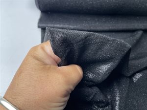 Polyesterjersey - sort med glitter og struktur